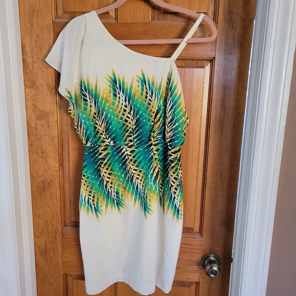 Calvin Klein tropical one shoulder dress-size 2